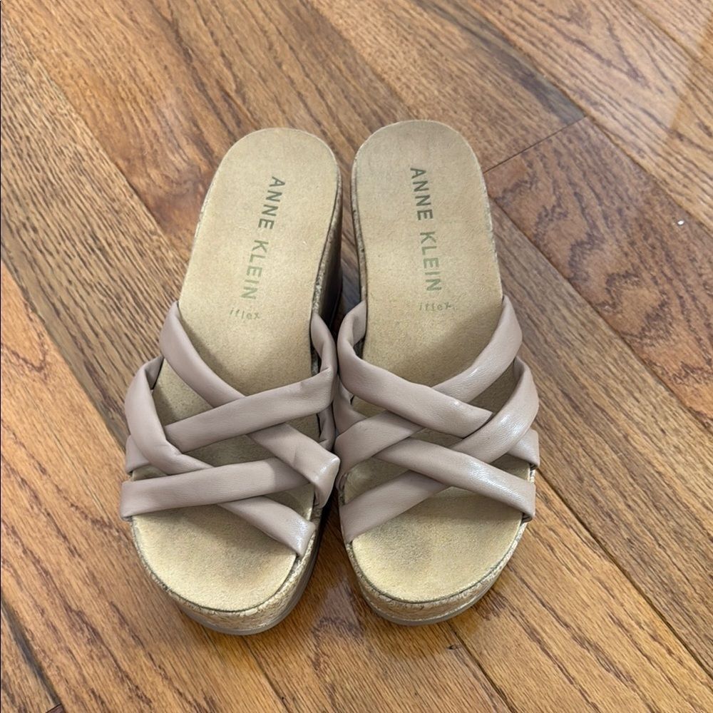 Anne Klein Women's Taupe Slide Sandals